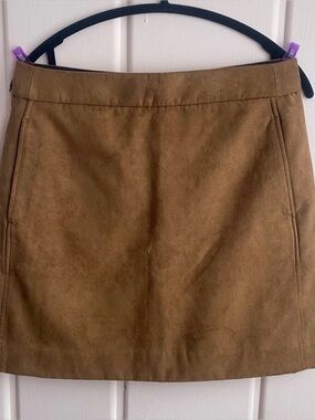 J. Crew Tan Faux Suede Mini Skirt